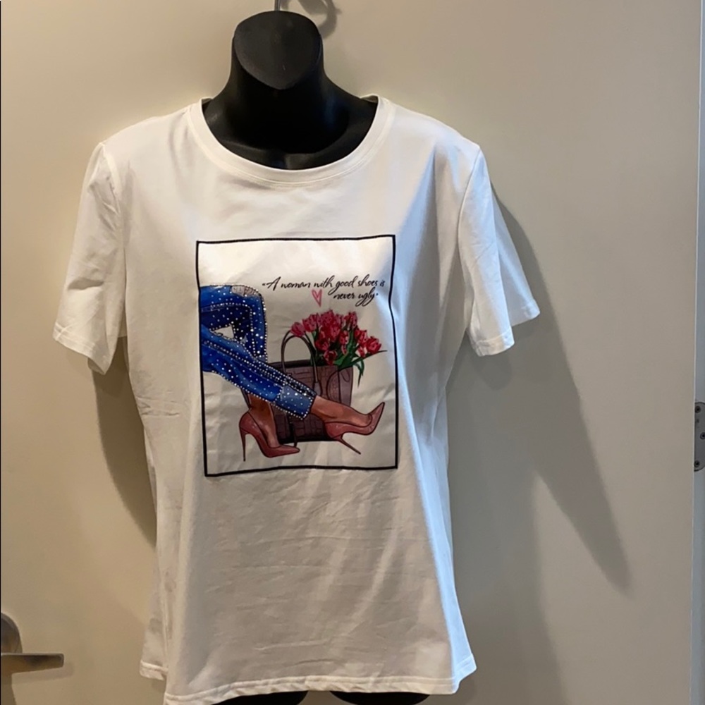 White sparkle tshirts